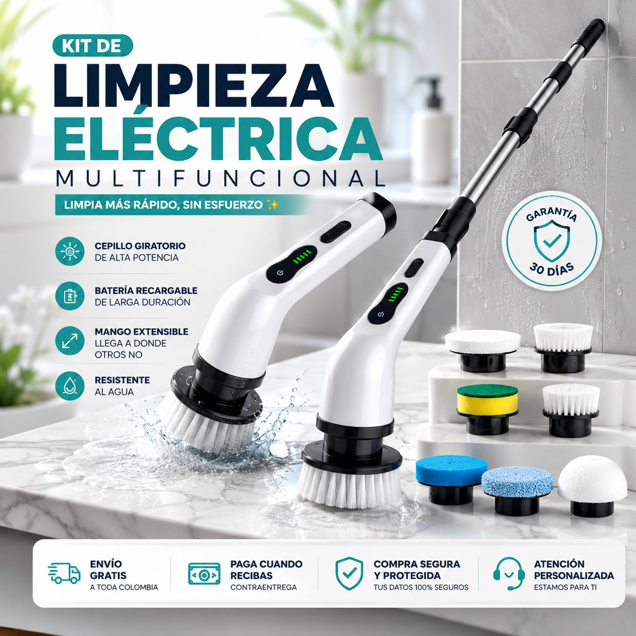 Kit de Limpieza Eléctrica 9 en 1 🔥¡Limpieza total sin esfuerzo!
