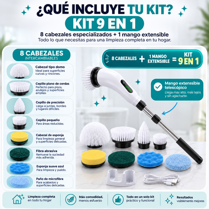 Kit de Limpieza Eléctrica 9 en 1 🔥¡Limpieza total sin esfuerzo!